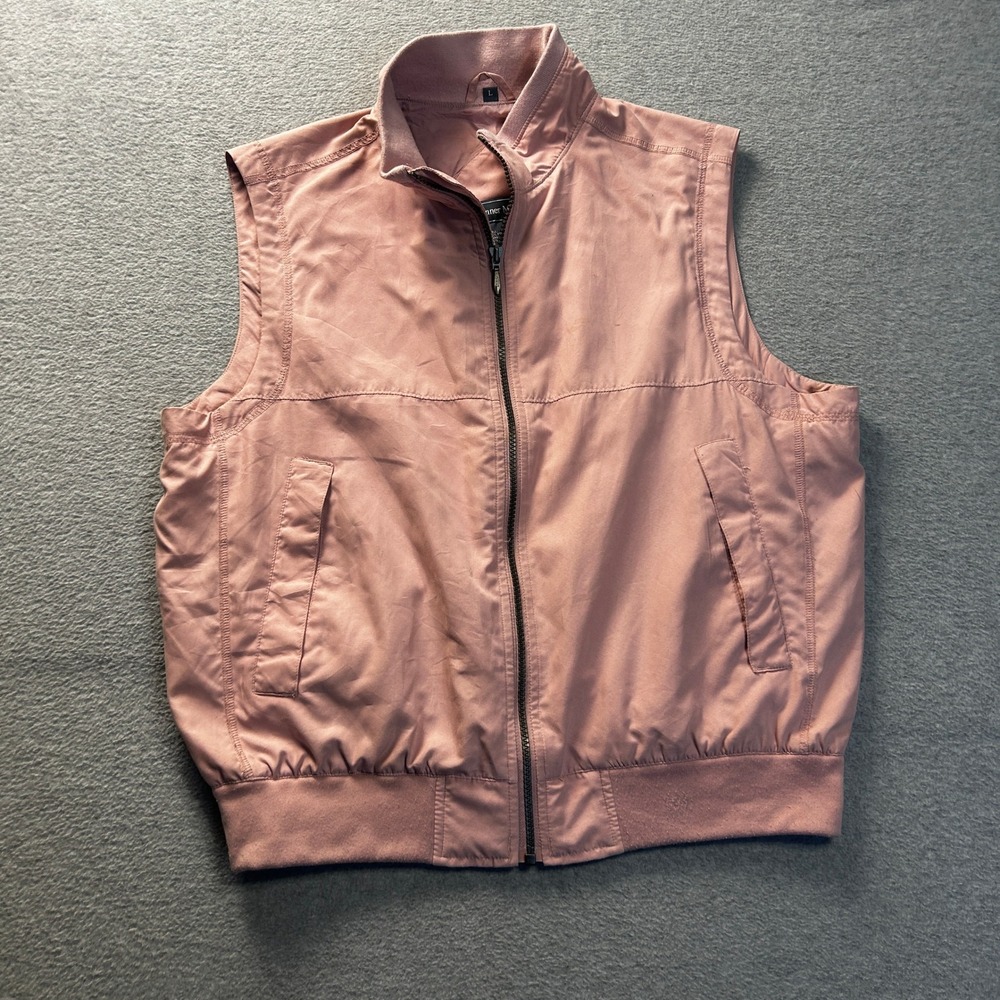 Full Zip Bomber Vest Women's Large Pink Lightweight Casual Jacket Winner Mate